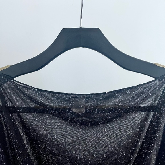 UP UNIT U.S.A. Black Dolman Shimmer Top - Picture 8 of 9